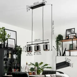 Suspension Verre Fumé-hofstein Suspension Verre 15cm Lauden Fumé, 3 lumières