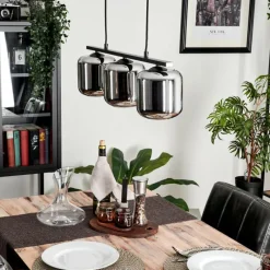 Suspension Verre Fumé-hofstein Suspension Verre 15cm Lauden Fumé, 3 lumières