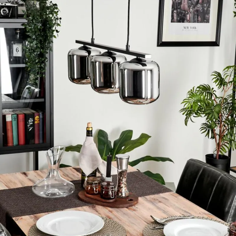 Suspension Verre Fumé-hofstein Suspension Verre 15cm Lauden Fumé, 3 lumières