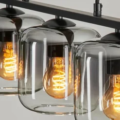 hofstein Suspension Verre 15cm Lauden Clair, Fumé, 4 lumières