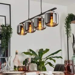 hofstein Suspension Verre 15cm Lauden Fumé, 4 lumières