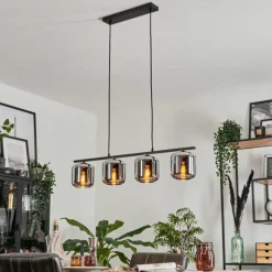 hofstein Suspension Verre 15cm Lauden Fumé, 4 lumières