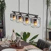 hofstein Suspension Verre 15cm Lauden Clair, Fumé, 4 lumières