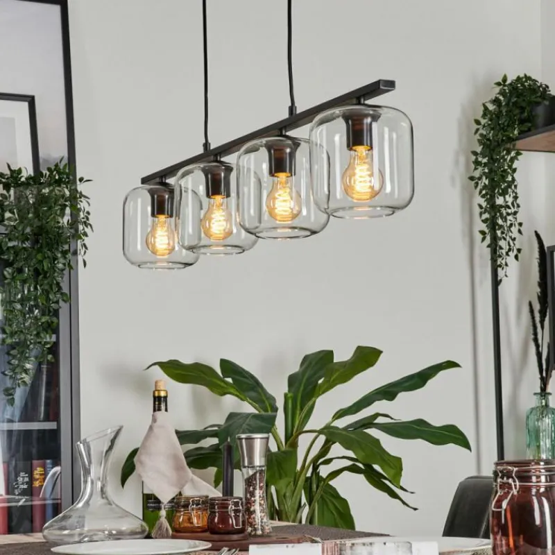 hofstein Suspension Verre 15cm Lauden Clair, 4 lumières