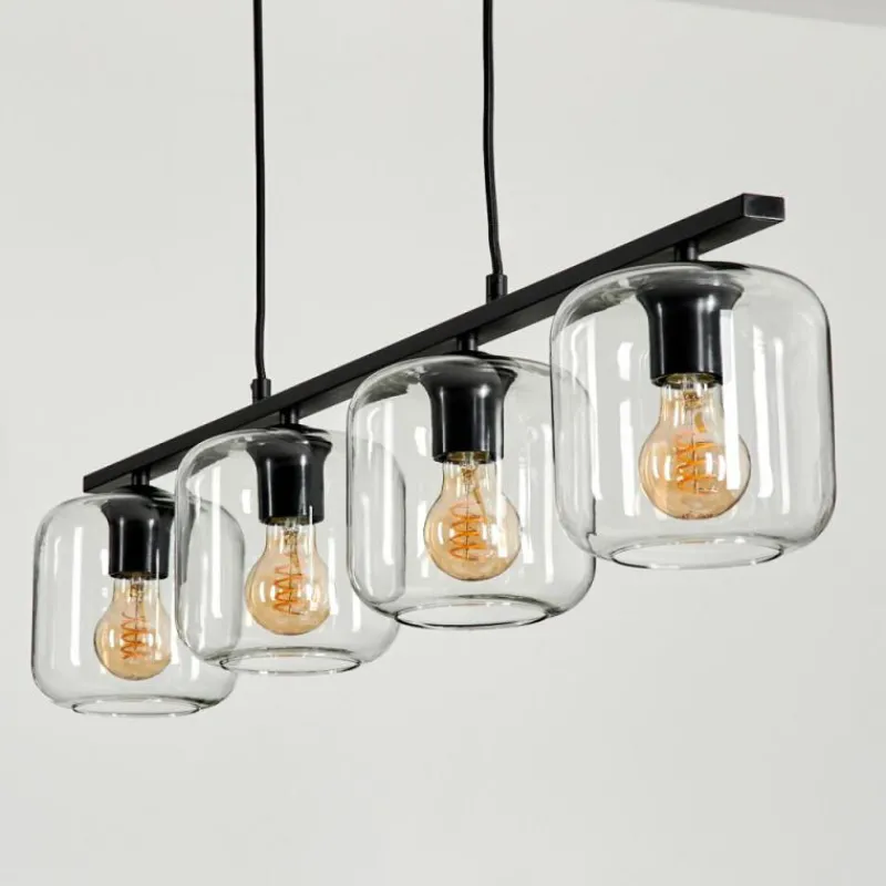 hofstein Suspension Verre 15cm Lauden Clair, 4 lumières