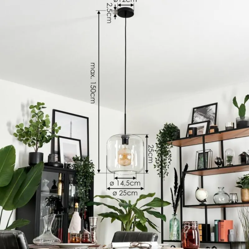 hofstein Suspension Verre 25cm Lauden Clair, 1 lumière