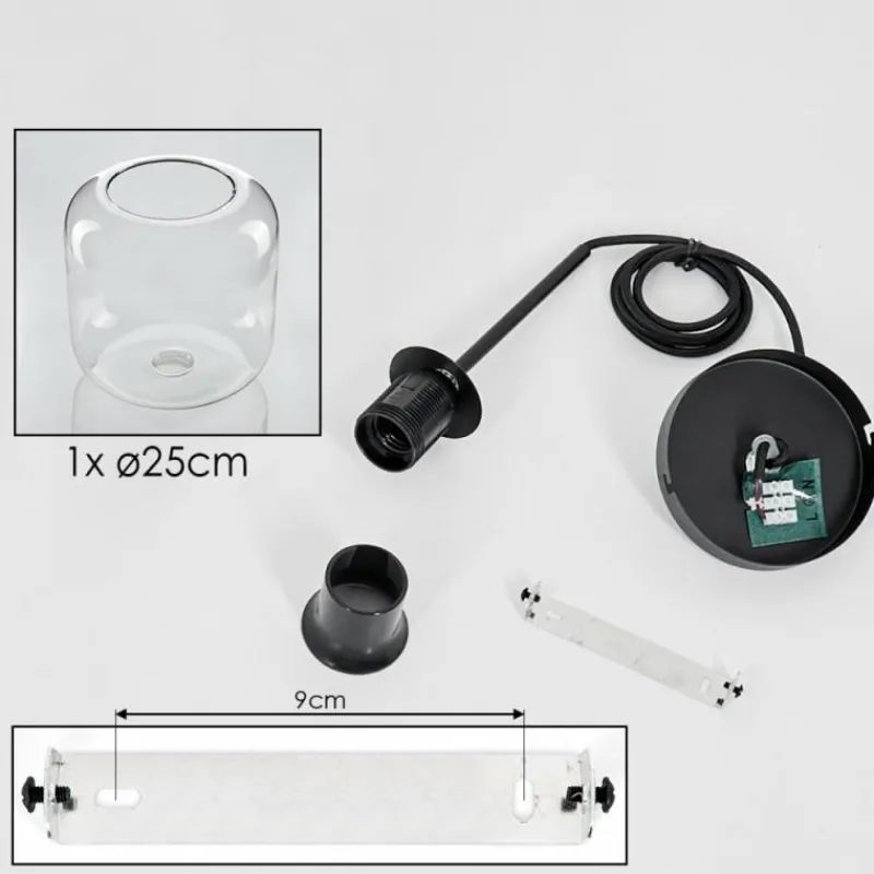 hofstein Suspension Verre 25cm Lauden Clair, 1 lumière