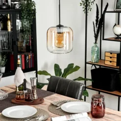 hofstein Suspension Verre 20cm Lauden Ambre, Clair, 1 lumière