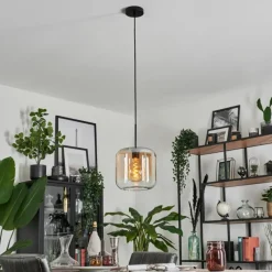 hofstein Suspension Verre 25cm Lauden Ambre, Clair, 1 lumière