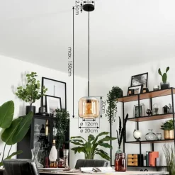 hofstein Suspension Verre 20cm Lauden Ambre, 1 lumière