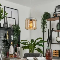 hofstein Suspension Verre 20cm Lauden Ambre, 1 lumière