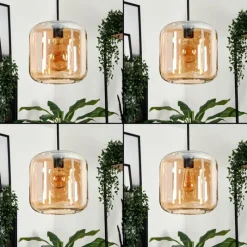 hofstein Suspension Verre 25cm Lauden Ambre, 1 lumière