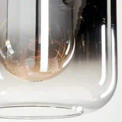 hofstein Suspension Verre 25cm Lauden Chrome, Clair, Fumé, 1 lumière