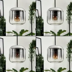 hofstein Suspension Verre 20cm Lauden Clair, Fumé, 1 lumière