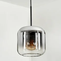 hofstein Suspension Verre 20cm Lauden Clair, Fumé, 1 lumière