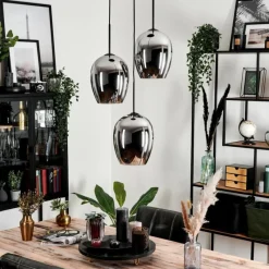 Suspension Verre Fumé-hofstein Suspension Verre 20cm Vevino Chrome, Fumé, 3 lumières