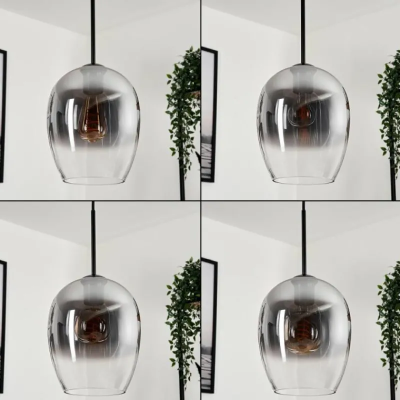 Suspension Verre Fumé-hofstein Suspension Verre 20cm Vevino Clair, Fumé, 3 lumières