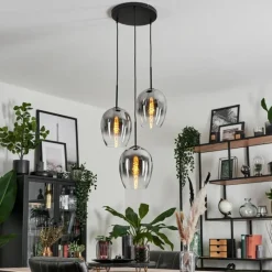 Suspension Verre Fumé-hofstein Suspension Verre 20cm Vevino Clair, Fumé, 3 lumières