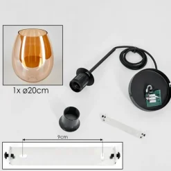 hofstein Suspension Verre 20cm Vevino Ambre, 1 lumière