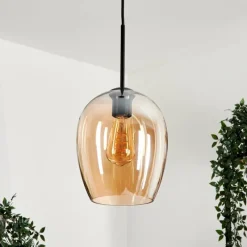hofstein Suspension Verre 20cm Vevino Ambre, 1 lumière