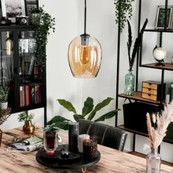 hofstein Suspension Verre 20cm Vevino Ambre, 1 lumière