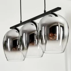 Suspension Verre Fumé-hofstein Suspension Verre 20cm Vevino Chrome, Clair, Fumé, 3 lumières