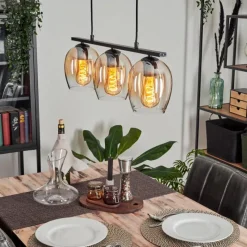 hofstein Suspension Verre 15cm Vevino Clair, 3 lumières