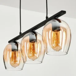 hofstein Suspension Verre 15cm Vevino Clair, 3 lumières