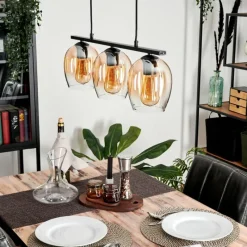 hofstein Suspension Verre 15cm Vevino Clair, 3 lumières