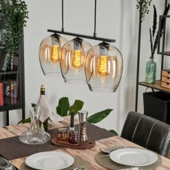 hofstein Suspension Verre 20cm Vevino Clair, 3 lumières