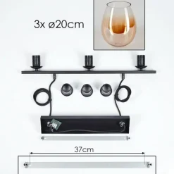 hofstein Suspension Verre 20cm Vevino Clair, 3 lumières