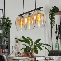 hofstein Suspension Verre 20cm Vevino Clair, 3 lumières