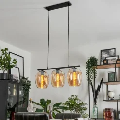 hofstein Suspension Verre 20cm Vevino Ambre, 3 lumières