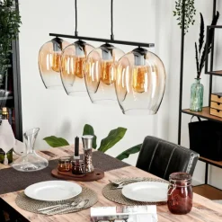 hofstein Suspension Verre 20cm Vevino Clair, 4 lumières