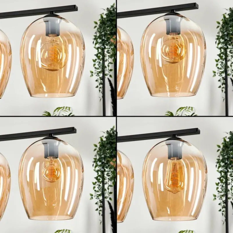 hofstein Suspension Verre 20cm Vevino Ambre, 4 lumières