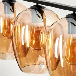 hofstein Suspension Verre 20cm Vevino Ambre, 4 lumières