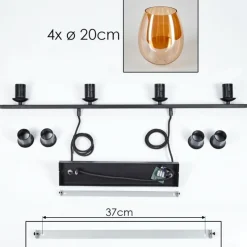 hofstein Suspension Verre 20cm Vevino Ambre, 4 lumières