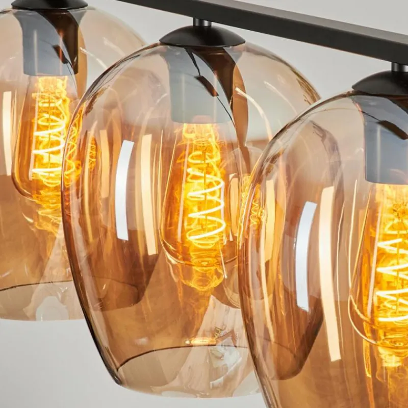 hofstein Suspension Verre 20cm Vevino Ambre, 4 lumières