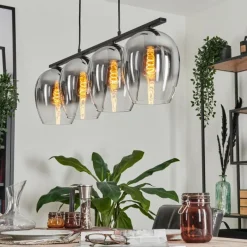 Suspension Verre Fumé-hofstein Suspension Verre 20cm Vevino Clair, Fumé, 4 lumières