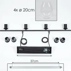 hofstein Suspension Verre 20cm Vevino Clair, 4 lumières