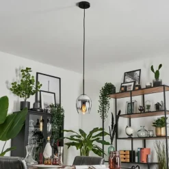 hofstein Suspension Verre 15cm Vevino Chrome, Clair, Fumé, 1 lumière