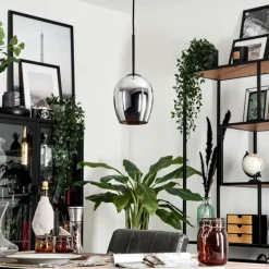 hofstein Suspension Verre 15cm Vevino Fumé, 1 lumière