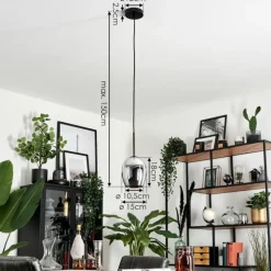 hofstein Suspension Verre 15cm Vevino Fumé, 1 lumière