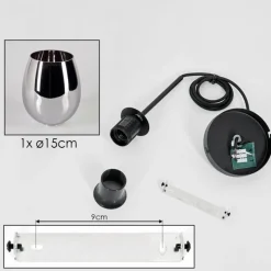 hofstein Suspension Verre 15cm Vevino Fumé, 1 lumière