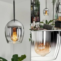 hofstein Suspension Verre 15cm Vevino Clair, Fumé, 1 lumière