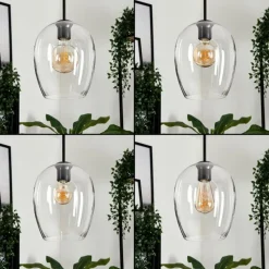 hofstein Suspension Verre 20cm Vevino Clair, 1 lumière