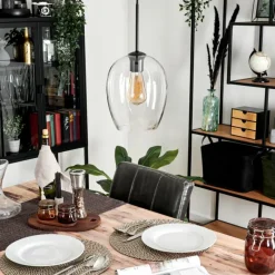 hofstein Suspension Verre 20cm Vevino Clair, 1 lumière