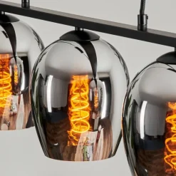 hofstein Suspension Verre 15cm Vevino Chrome, Fumé, 3 lumières