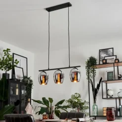 hofstein Suspension Verre 15cm Vevino Chrome, Fumé, 3 lumières