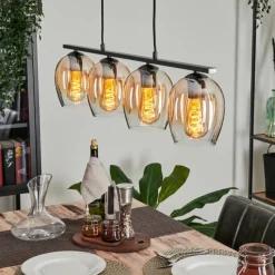 hofstein Suspension Verre 15cm Vevino Clair, 4 lumières